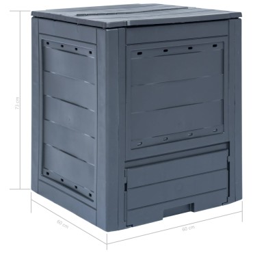 vidaXL Κομποστοποιητές Κήπου 3 τεμ. Γκρι 60 x 60 x 73 εκ. 780 Λίτρα