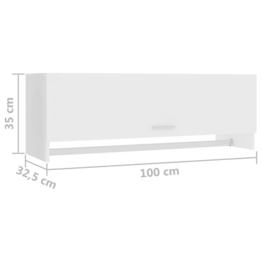 vidaXL Ντουλάπα Λευκή 100x32,5x35cm από Επεξ. Ξύλο 1 τεμ.
