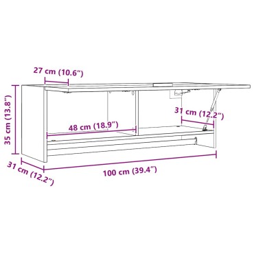 vidaXL Ντουλάπα Γκρι Σκυροδέματος 100x32,5x35cm από Επεξ. Ξύλο 1 τεμ.