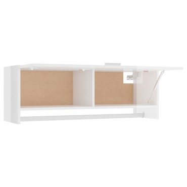 vidaXL Ντουλάπα Γυαλιστερό Λευκό 100x32,5x35cm από Επεξ. Ξύλο 1 τεμ.