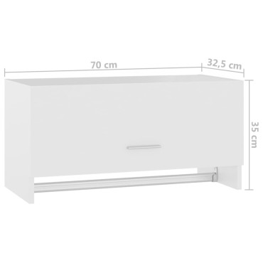 vidaXL Ντουλάπα Λευκή 70x32,5x35cm από Επεξ. Ξύλο 1 τεμ.