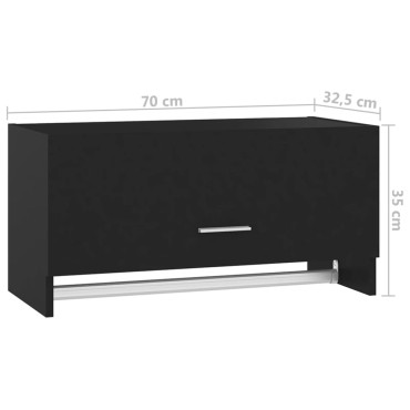 vidaXL Ντουλάπα Μαύρη 70x32,5x35cm από Επεξ. Ξύλο 1 τεμ.