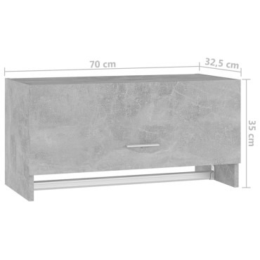 vidaXL Ντουλάπα Γκρι Σκυροδέματος 70x32,5x35cm από Μοριοσανίδα 1 τεμ.