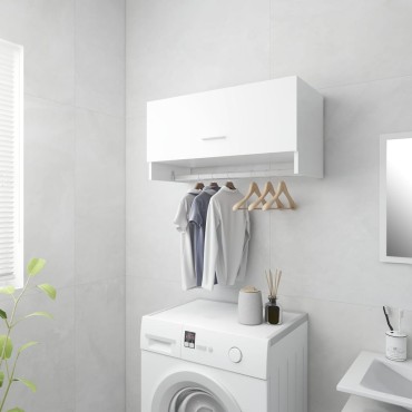 vidaXL Ντουλάπα Γυαλιστερό Λευκό 70x32,5x35cm από Επεξ. Ξύλο 1 τεμ.