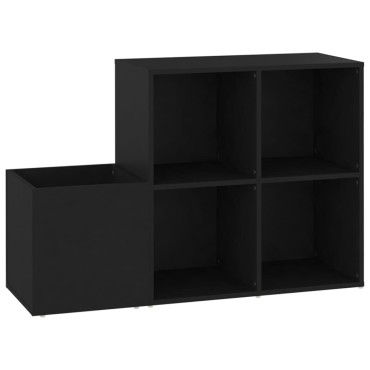 vidaXL Παπουτσοθήκη Χολ Μαύρη 105x35,5x70cm από Επεξ. Ξύλο