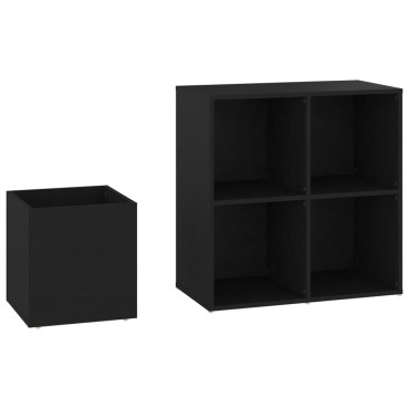 vidaXL Παπουτσοθήκη Χολ Μαύρη 105x35,5x70cm από Επεξ. Ξύλο
