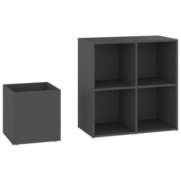 vidaXL Παπουτσοθήκη Χολ Γκρι 105x35,5x70cm από Επεξ. Ξύλο