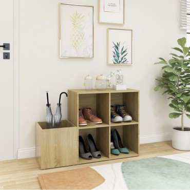 vidaXL Παπουτσοθήκη Χολ Sonoma Δρυς 105x35,5x70cm από Επεξ. Ξύλο