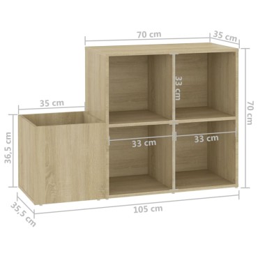 vidaXL Παπουτσοθήκη Χολ Sonoma Δρυς 105x35,5x70cm από Επεξ. Ξύλο