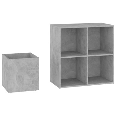 vidaXL Παπουτσοθήκη Χολ Γκρι Σκυροδ. 105x35,5x70cm Επεξ. Ξύλο