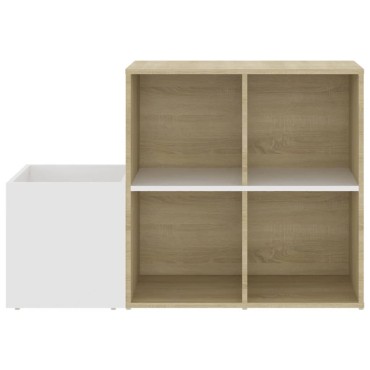 vidaXL Παπουτσοθήκη Χολ Λευκή/Sonoma Δρυς 105x35,5x70cm Επεξ. Ξύλο