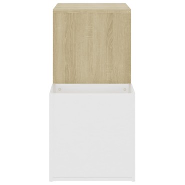 vidaXL Παπουτσοθήκη Χολ Λευκή/Sonoma Δρυς 105x35,5x70cm Επεξ. Ξύλο