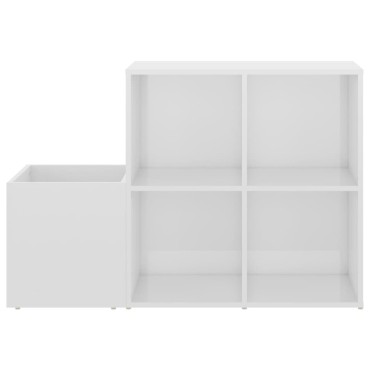 vidaXL Παπουτσοθήκη Χολ Γυαλ. Λευκή 105x35,5x70cm από Επεξ. Ξύλο
