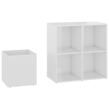 vidaXL Παπουτσοθήκη Χολ Γυαλ. Λευκή 105x35,5x70cm από Επεξ. Ξύλο