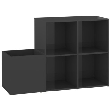 vidaXL Παπουτσοθήκη Χολ Γυαλ. Γκρι 105x35,5x70cm από Επεξ. Ξύλο