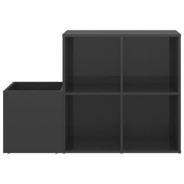 vidaXL Παπουτσοθήκη Χολ Γυαλ. Γκρι 105x35,5x70cm από Επεξ. Ξύλο