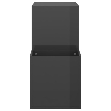 vidaXL Παπουτσοθήκη Χολ Γυαλ. Γκρι 105x35,5x70cm από Επεξ. Ξύλο