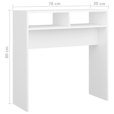 vidaXL Τραπεζάκι Κονσόλα Λευκό 78x30x80cm από Επεξ. Ξύλο 1 τεμ.