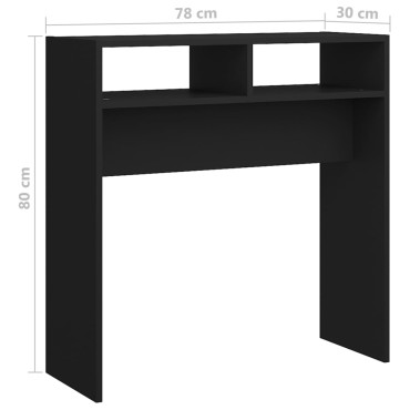 vidaXL Τραπεζάκι Κονσόλα Μαύρο 78x30x80cm από Επεξ. Ξύλο 1 τεμ.