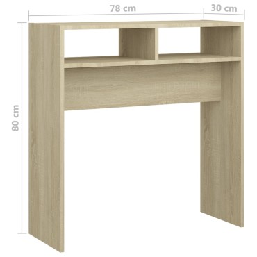vidaXL Τραπεζάκι Κονσόλα Sonoma Δρυς 78x30x80cm από Επεξ. Ξύλο 1 τεμ.
