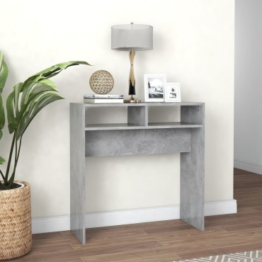 vidaXL Τραπεζάκι Κονσόλα Γκρι Σκυροδέματος 78x30x80cm Επεξ. Ξύλο 1 τεμ.