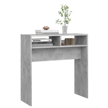 vidaXL Τραπεζάκι Κονσόλα Γκρι Σκυροδέματος 78x30x80cm Επεξ. Ξύλο 1 τεμ.