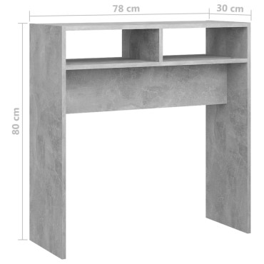 vidaXL Τραπεζάκι Κονσόλα Γκρι Σκυροδέματος 78x30x80cm Επεξ. Ξύλο 1 τεμ.
