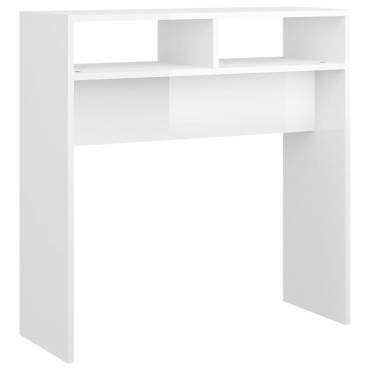 vidaXL Τραπεζάκι Κονσόλα Γυαλιστερό Λευκό 78x30x80cm Μοριοσανίδα 1 τεμ.