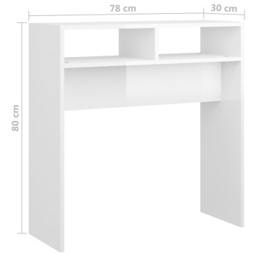 vidaXL Τραπεζάκι Κονσόλα Γυαλιστερό Λευκό 78x30x80cm Μοριοσανίδα 1 τεμ.
