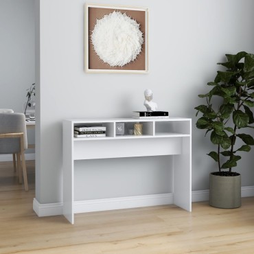 vidaXL Τραπέζι Κονσόλα Λευκό 105x30x80cm από Επεξ. Ξύλο 1 τεμ.