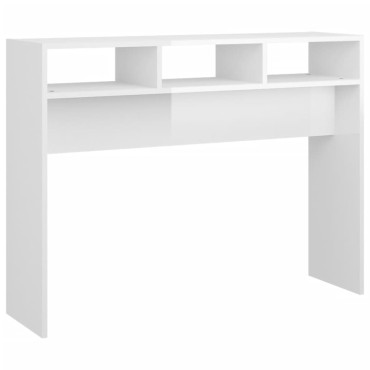 vidaXL Τραπεζάκι Κονσόλα Γυαλιστερό Λευκό 105x30x80cm Επεξ. Ξύλο 1 τεμ.