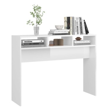 vidaXL Τραπεζάκι Κονσόλα Γυαλιστερό Λευκό 105x30x80cm Επεξ. Ξύλο 1 τεμ.