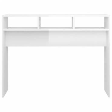 vidaXL Τραπεζάκι Κονσόλα Γυαλιστερό Λευκό 105x30x80cm Επεξ. Ξύλο 1 τεμ.