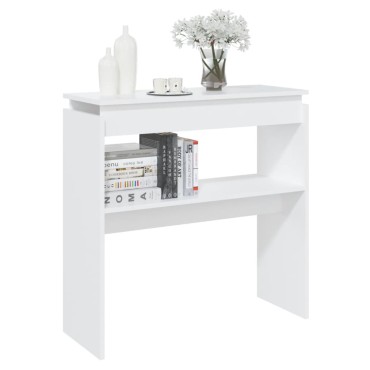 vidaXL Τραπεζάκι Κονσόλα Λευκό 80x30x80cm από Επεξ. Ξύλο 1 τεμ.