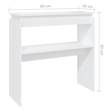 vidaXL Τραπεζάκι Κονσόλα Λευκό 80x30x80cm από Επεξ. Ξύλο 1 τεμ.