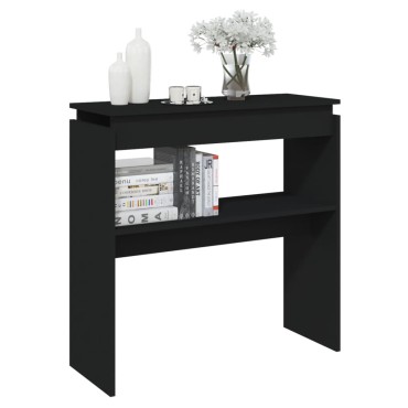 vidaXL Τραπεζάκι Κονσόλα Μαύρο 80x30x80cm από Επεξ. Ξύλο 1 τεμ.
