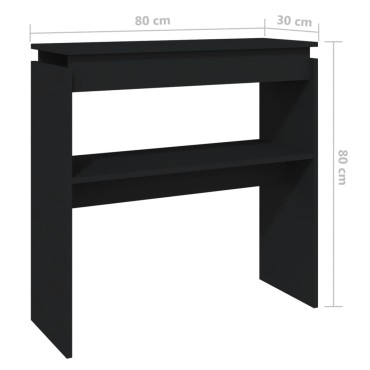 vidaXL Τραπεζάκι Κονσόλα Μαύρο 80x30x80cm από Επεξ. Ξύλο 1 τεμ.