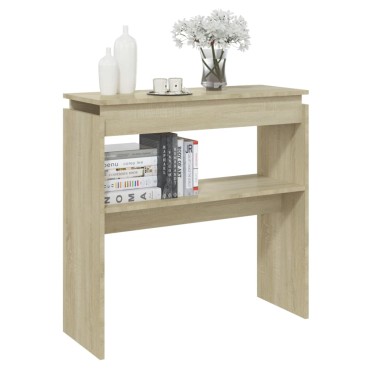 vidaXL Τραπεζάκι Κονσόλα Sonoma Δρυς 80x30x80cm από Επεξ. Ξύλο 1 τεμ.