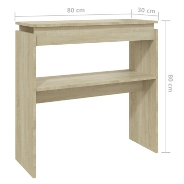 vidaXL Τραπεζάκι Κονσόλα Sonoma Δρυς 80x30x80cm από Επεξ. Ξύλο 1 τεμ.