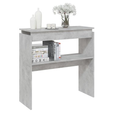 vidaXL Τραπεζάκι Κονσόλα Γκρι Σκυρ. 80x30x80cm από Επεξ. Ξύλο 1 τεμ.