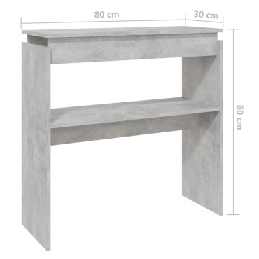 vidaXL Τραπεζάκι Κονσόλα Γκρι Σκυρ. 80x30x80cm από Επεξ. Ξύλο 1 τεμ.