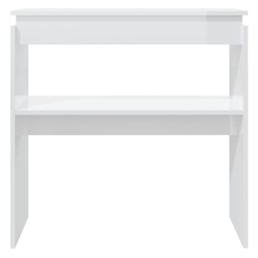 vidaXL Τραπεζάκι Κονσόλα Γυαλιστερό Λευκό 80x30x80cm Επεξ. Ξύλο 1 τεμ.