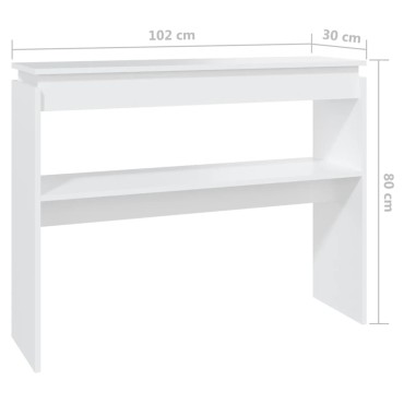 vidaXL Τραπεζάκι Κονσόλα Λευκό 102x30x800cm από Επεξ. Ξύλο 1 τεμ.