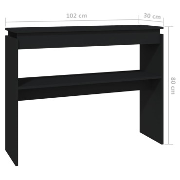 vidaXL Τραπεζάκι Κονσόλα Μαύρο 102x30x800cm από Επεξ. Ξύλο 1 τεμ.