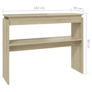 vidaXL Τραπεζάκι Κονσόλα Sonoma Δρυς 102x30x80cm από Επεξ. Ξύλο 1 τεμ.