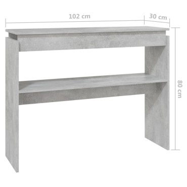 vidaXL Τραπεζάκι Κονσόλα Γκρι Σκυρ. 102x30x80cm από Επεξ. Ξύλο 1 τεμ.