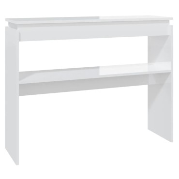 vidaXL Τραπεζάκι Κονσόλα Γυαλιστερό Λευκό 102x30x80cm Επεξ. Ξύλο 1 τεμ.
