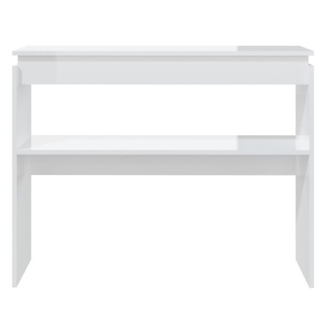vidaXL Τραπεζάκι Κονσόλα Γυαλιστερό Λευκό 102x30x80cm Επεξ. Ξύλο 1 τεμ.