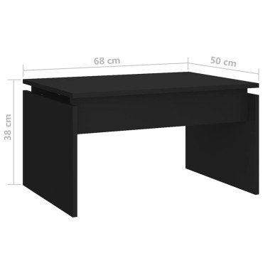 vidaXL Τραπεζάκι Σαλονιού Μαύρο 68x50x38cm από Επεξ. Ξύλο 1 τεμ.