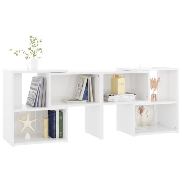 vidaXL Έπιπλο Τηλεόρασης Λευκό Γυαλ. 104x30x52cm από Επεξ. Ξύλο